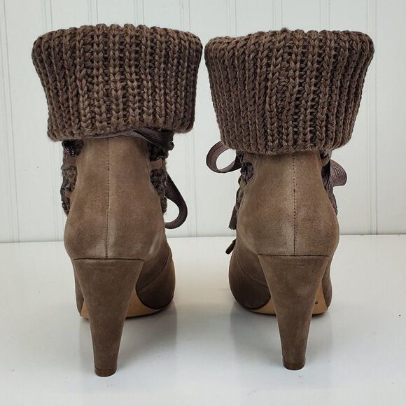 See by Chloe Suede Lace Up Knit Sock Bootie SH-038 - Picture 6 of 12